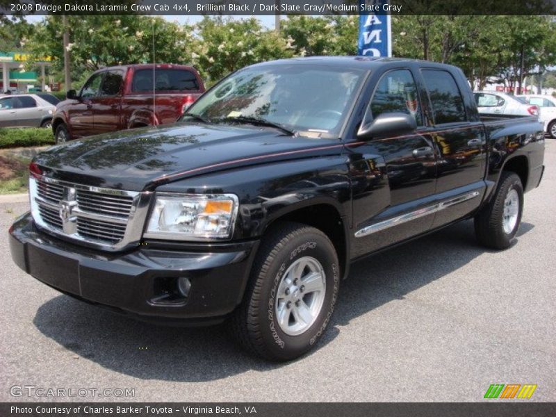 Brilliant Black / Dark Slate Gray/Medium Slate Gray 2008 Dodge Dakota Laramie Crew Cab 4x4