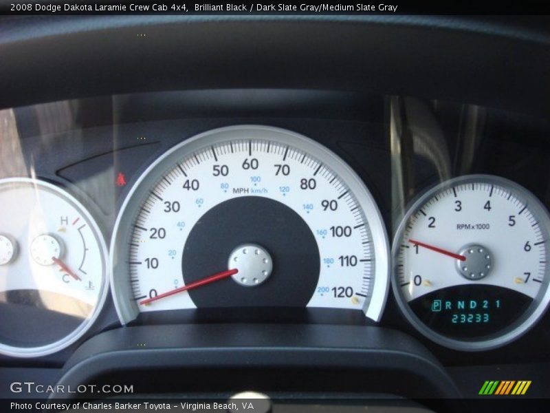 Brilliant Black / Dark Slate Gray/Medium Slate Gray 2008 Dodge Dakota Laramie Crew Cab 4x4