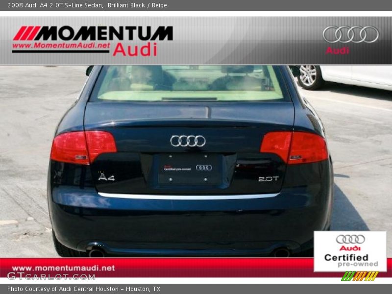 Brilliant Black / Beige 2008 Audi A4 2.0T S-Line Sedan