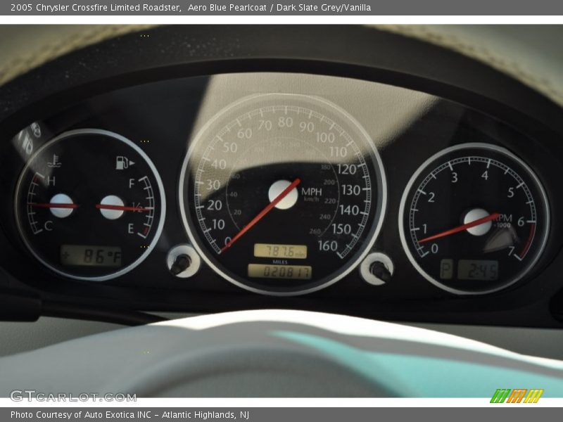 Aero Blue Pearlcoat / Dark Slate Grey/Vanilla 2005 Chrysler Crossfire Limited Roadster