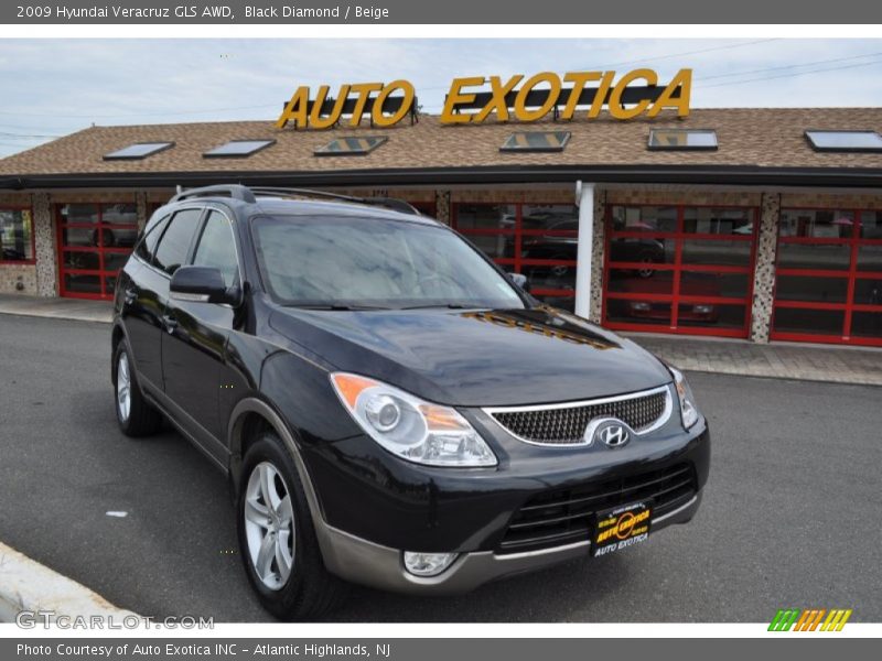 Black Diamond / Beige 2009 Hyundai Veracruz GLS AWD