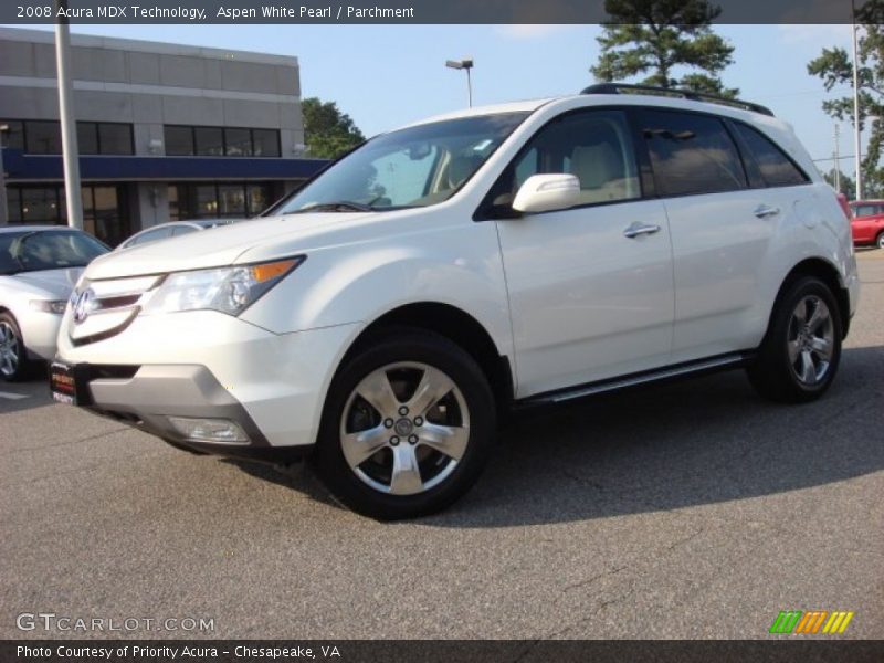Aspen White Pearl / Parchment 2008 Acura MDX Technology