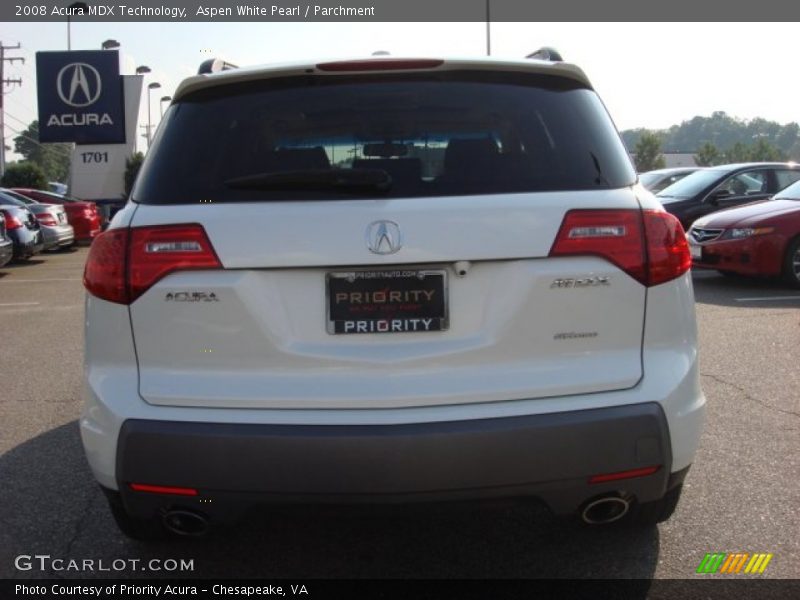 Aspen White Pearl / Parchment 2008 Acura MDX Technology