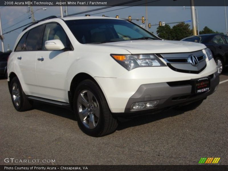 Aspen White Pearl / Parchment 2008 Acura MDX Technology