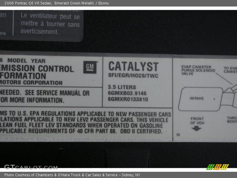 Emerald Green Metallic / Ebony 2006 Pontiac G6 V6 Sedan