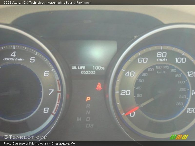 Aspen White Pearl / Parchment 2008 Acura MDX Technology