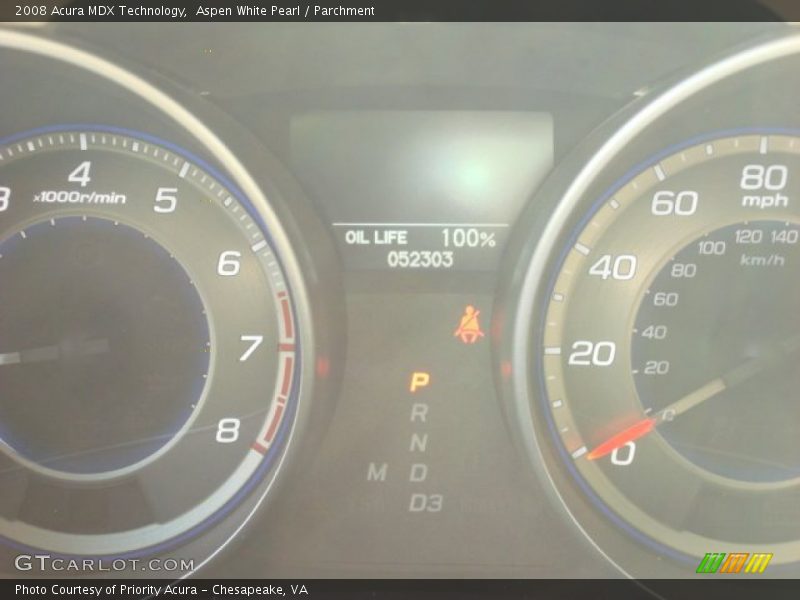 Aspen White Pearl / Parchment 2008 Acura MDX Technology
