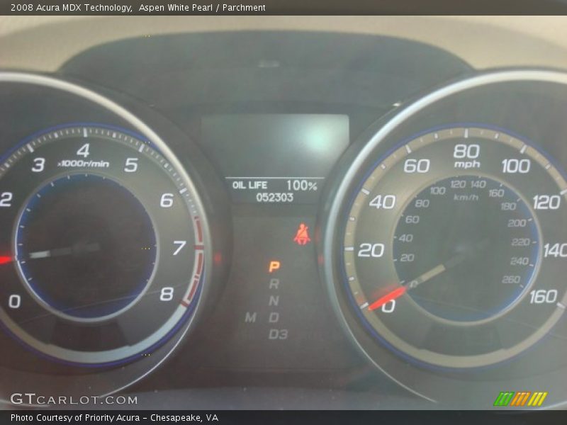 Aspen White Pearl / Parchment 2008 Acura MDX Technology