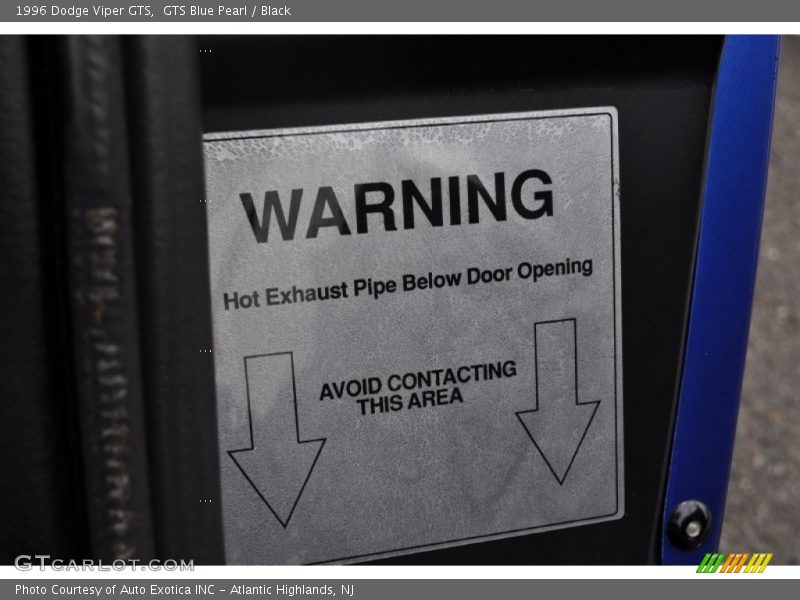 Info Tag of 1996 Viper GTS