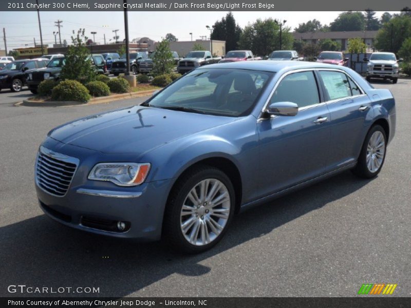 Sapphire Crystal Metallic / Dark Frost Beige/Light Frost Beige 2011 Chrysler 300 C Hemi