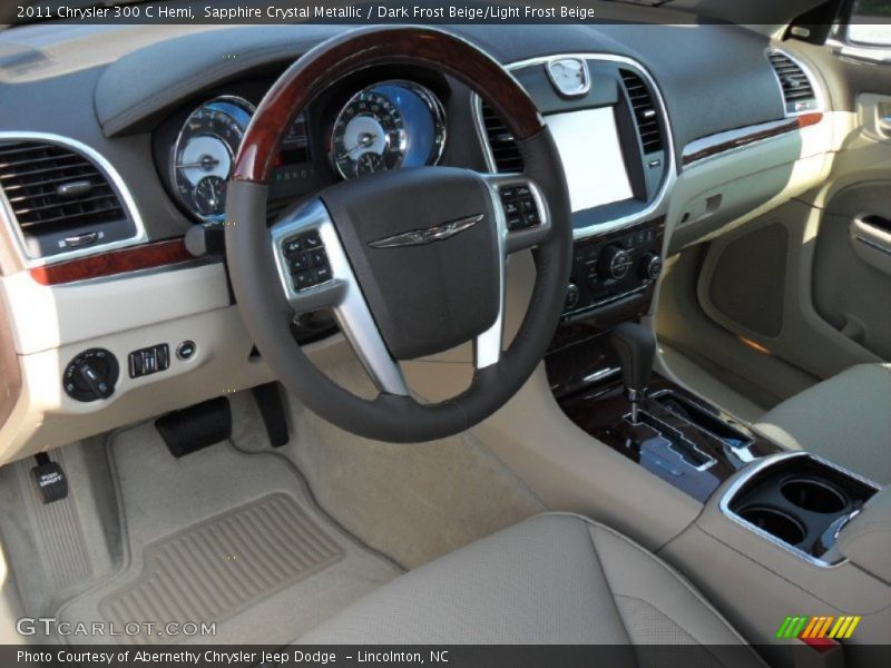 Sapphire Crystal Metallic / Dark Frost Beige/Light Frost Beige 2011 Chrysler 300 C Hemi