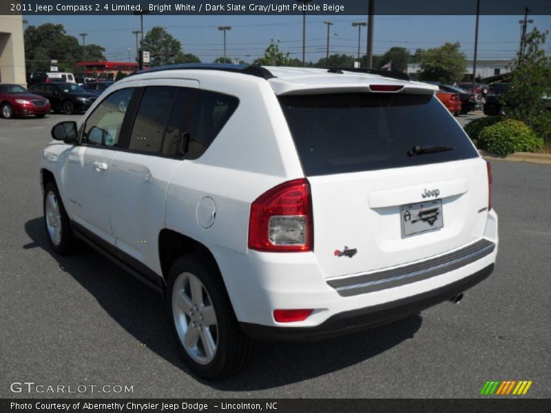 Bright White / Dark Slate Gray/Light Pebble Beige 2011 Jeep Compass 2.4 Limited