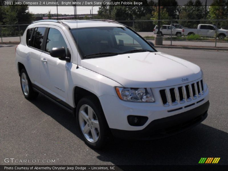 Bright White / Dark Slate Gray/Light Pebble Beige 2011 Jeep Compass 2.4 Limited