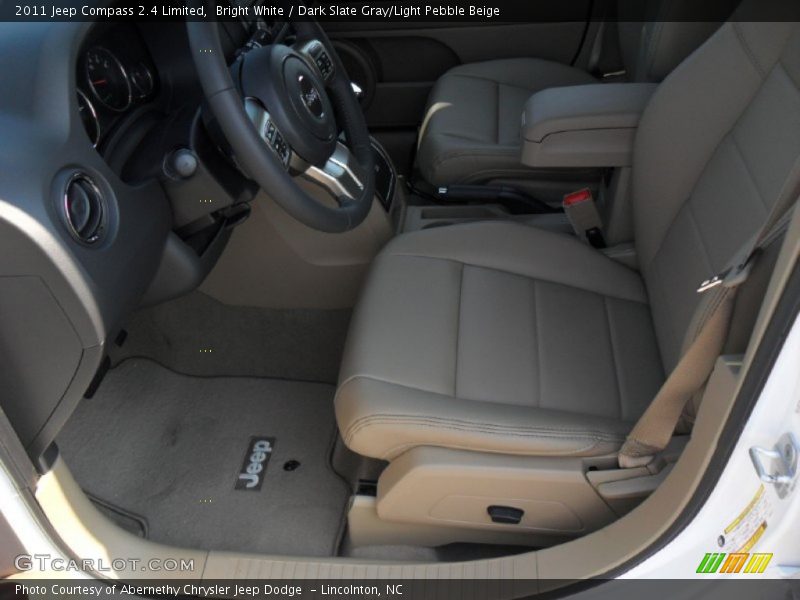 Bright White / Dark Slate Gray/Light Pebble Beige 2011 Jeep Compass 2.4 Limited