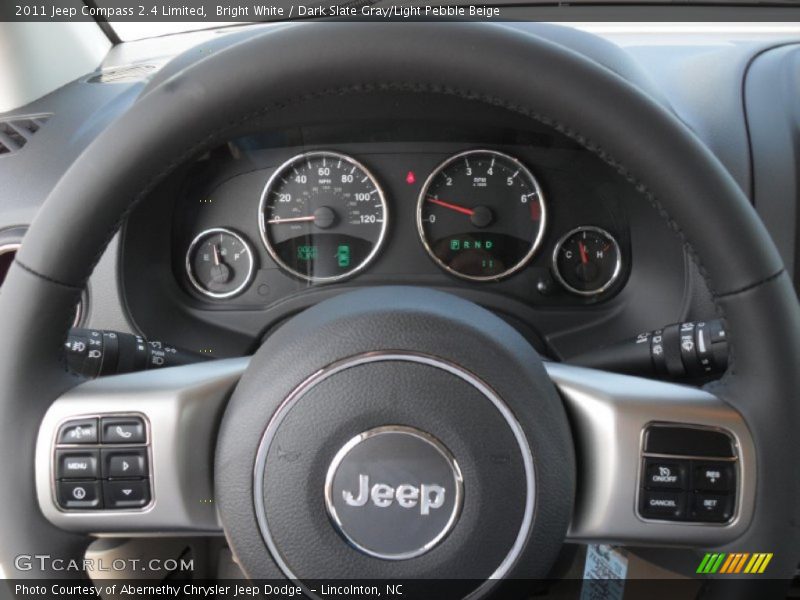 Bright White / Dark Slate Gray/Light Pebble Beige 2011 Jeep Compass 2.4 Limited