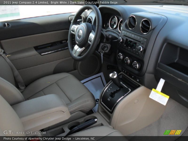 Bright White / Dark Slate Gray/Light Pebble Beige 2011 Jeep Compass 2.4 Limited