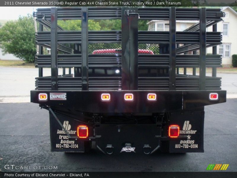 Victory Red / Dark Titanium 2011 Chevrolet Silverado 3500HD Regular Cab 4x4 Chassis Stake Truck