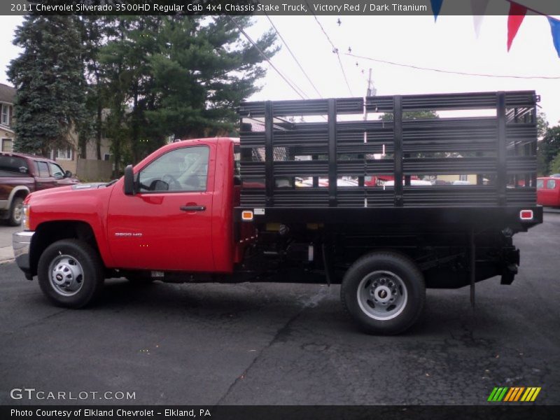  2011 Silverado 3500HD Regular Cab 4x4 Chassis Stake Truck Victory Red