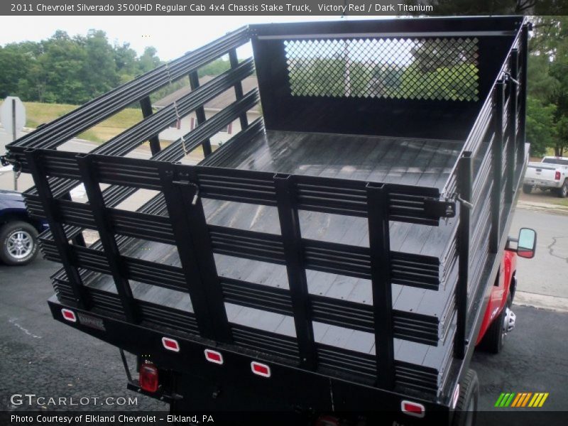 Victory Red / Dark Titanium 2011 Chevrolet Silverado 3500HD Regular Cab 4x4 Chassis Stake Truck