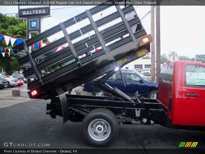  2011 Silverado 3500HD Regular Cab 4x4 Chassis Stake Truck Victory Red