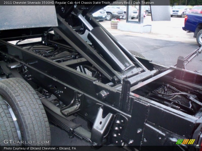 Victory Red / Dark Titanium 2011 Chevrolet Silverado 3500HD Regular Cab 4x4 Chassis Stake Truck