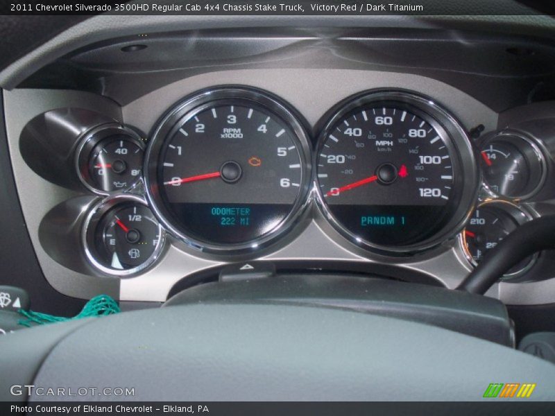  2011 Silverado 3500HD Regular Cab 4x4 Chassis Stake Truck Regular Cab 4x4 Chassis Stake Truck Gauges