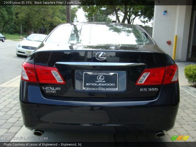 Black Sapphire Pearl / Light Gray 2008 Lexus ES 350