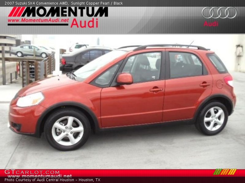 Sunlight Copper Pearl / Black 2007 Suzuki SX4 Convenience AWD