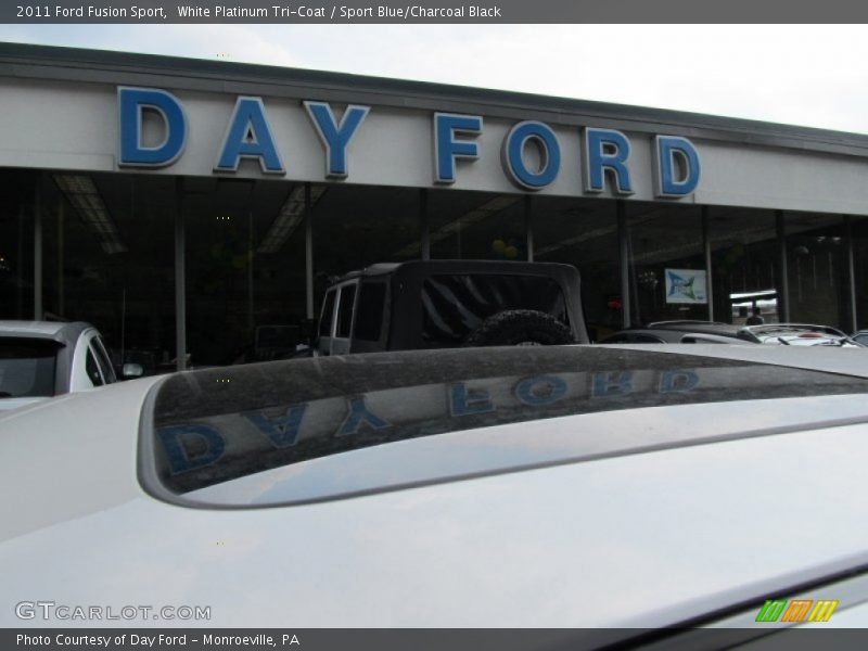 White Platinum Tri-Coat / Sport Blue/Charcoal Black 2011 Ford Fusion Sport