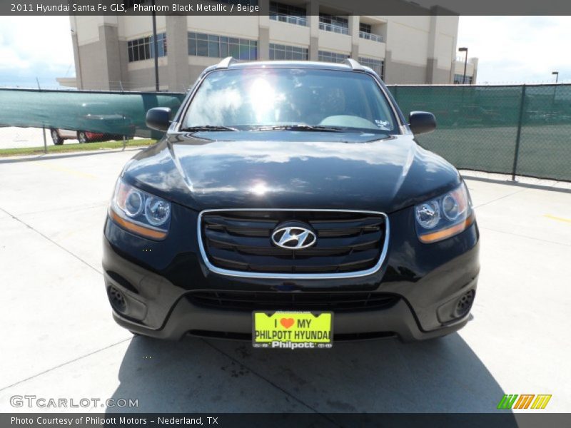 Phantom Black Metallic / Beige 2011 Hyundai Santa Fe GLS