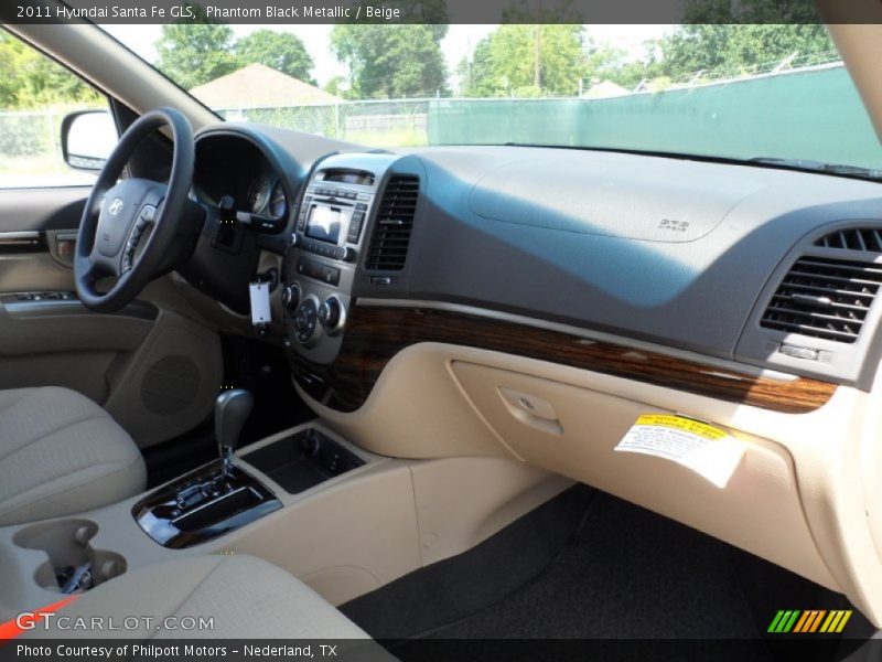 Phantom Black Metallic / Beige 2011 Hyundai Santa Fe GLS