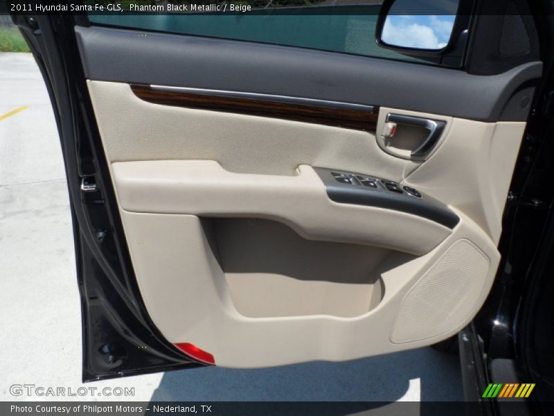 Phantom Black Metallic / Beige 2011 Hyundai Santa Fe GLS