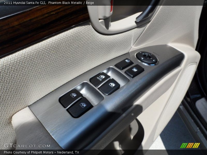 Phantom Black Metallic / Beige 2011 Hyundai Santa Fe GLS