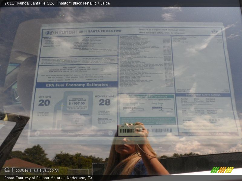  2011 Santa Fe GLS Window Sticker