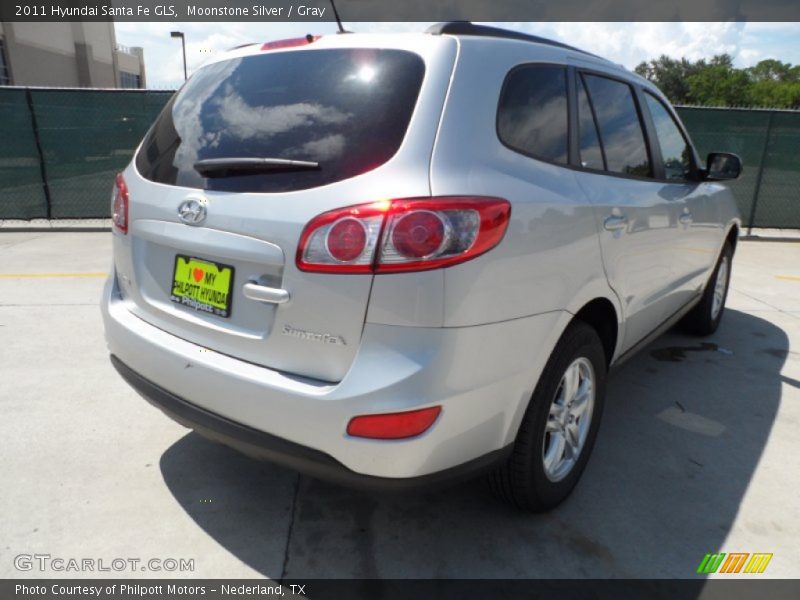 Moonstone Silver / Gray 2011 Hyundai Santa Fe GLS