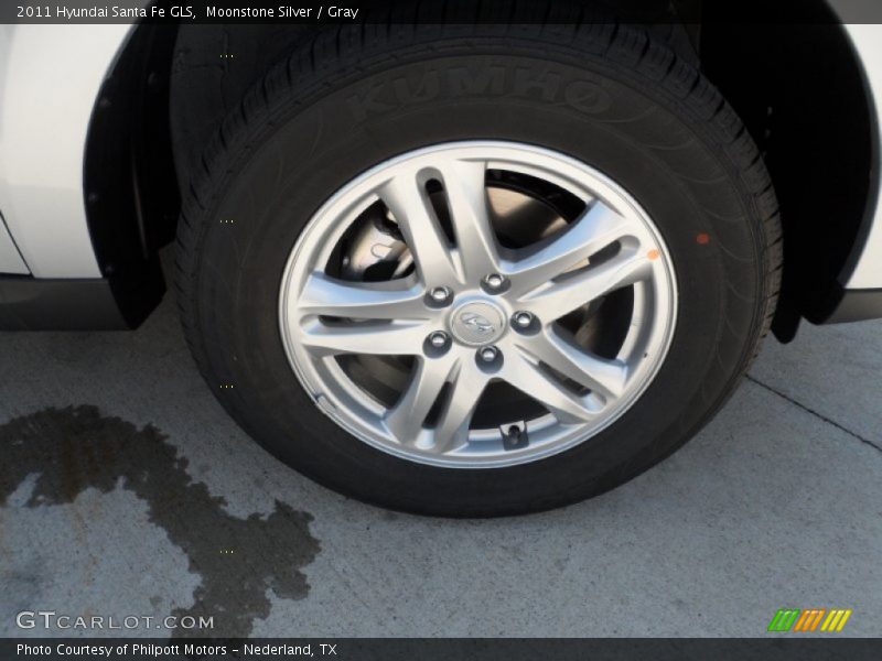 Moonstone Silver / Gray 2011 Hyundai Santa Fe GLS
