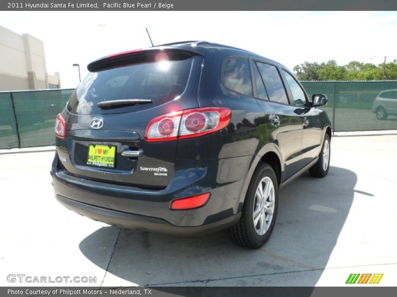 Pacific Blue Pearl / Beige 2011 Hyundai Santa Fe Limited
