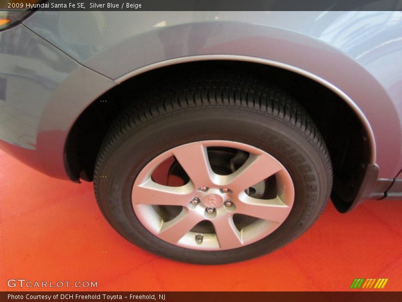 Silver Blue / Beige 2009 Hyundai Santa Fe SE