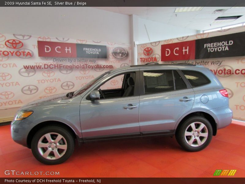 Silver Blue / Beige 2009 Hyundai Santa Fe SE