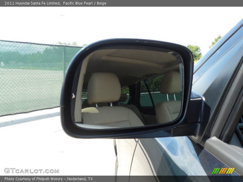 Pacific Blue Pearl / Beige 2011 Hyundai Santa Fe Limited