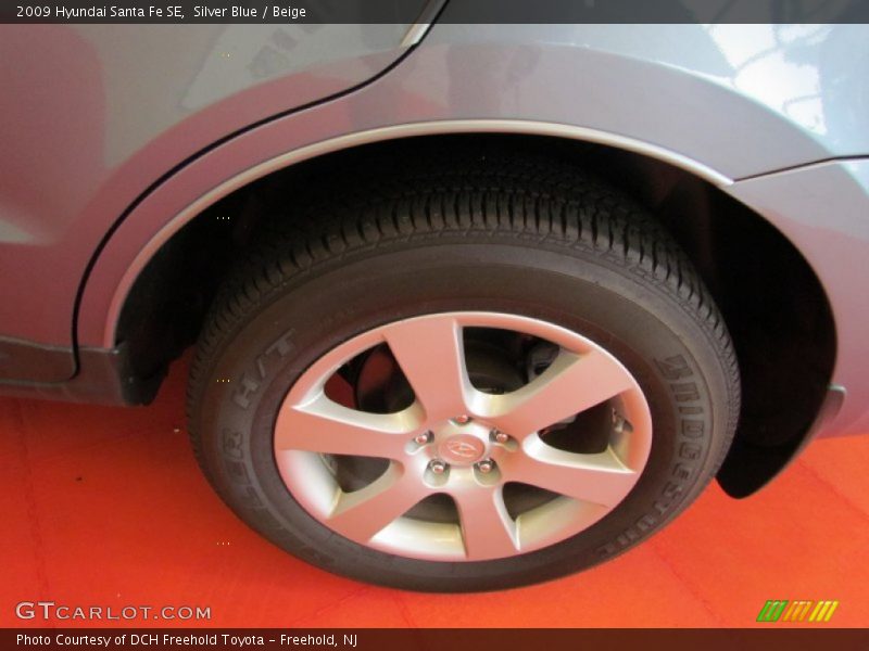 Silver Blue / Beige 2009 Hyundai Santa Fe SE