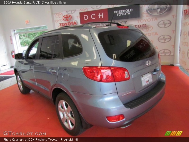 Silver Blue / Beige 2009 Hyundai Santa Fe SE