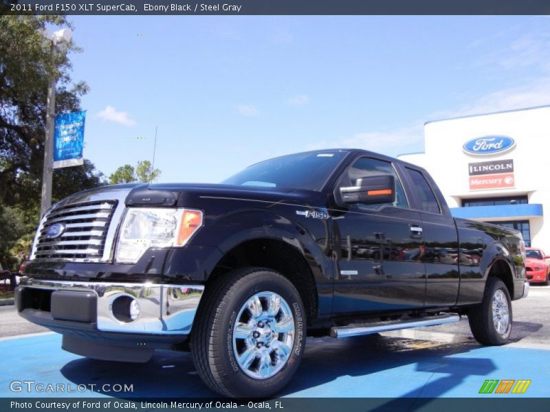 Ebony Black / Steel Gray 2011 Ford F150 XLT SuperCab