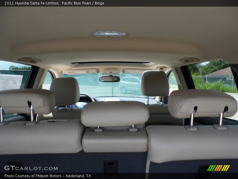 Pacific Blue Pearl / Beige 2011 Hyundai Santa Fe Limited