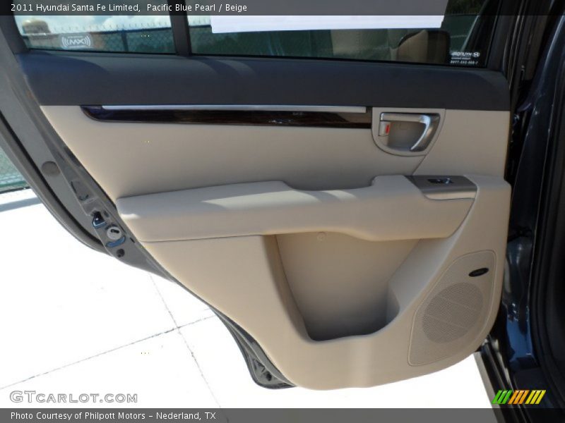 Pacific Blue Pearl / Beige 2011 Hyundai Santa Fe Limited