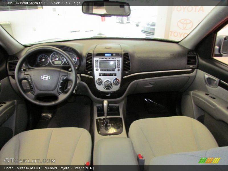 Silver Blue / Beige 2009 Hyundai Santa Fe SE