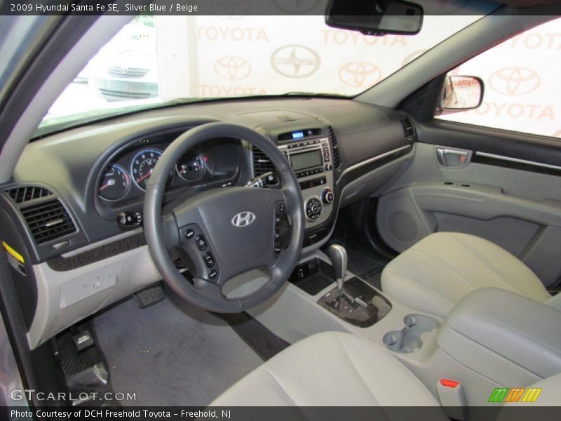 Silver Blue / Beige 2009 Hyundai Santa Fe SE