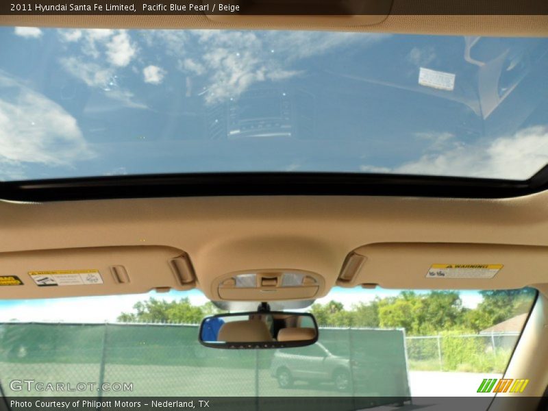 Pacific Blue Pearl / Beige 2011 Hyundai Santa Fe Limited