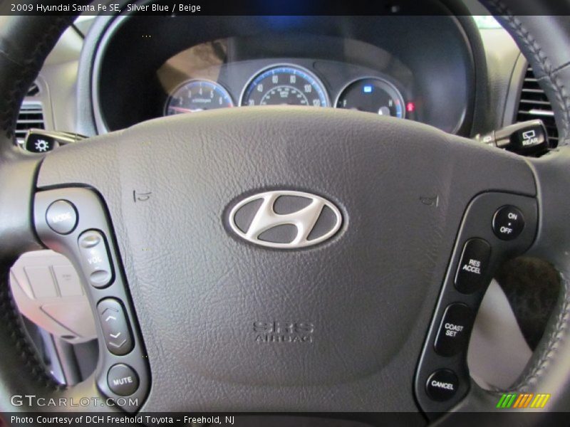 Silver Blue / Beige 2009 Hyundai Santa Fe SE