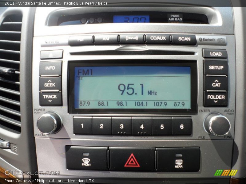 Pacific Blue Pearl / Beige 2011 Hyundai Santa Fe Limited
